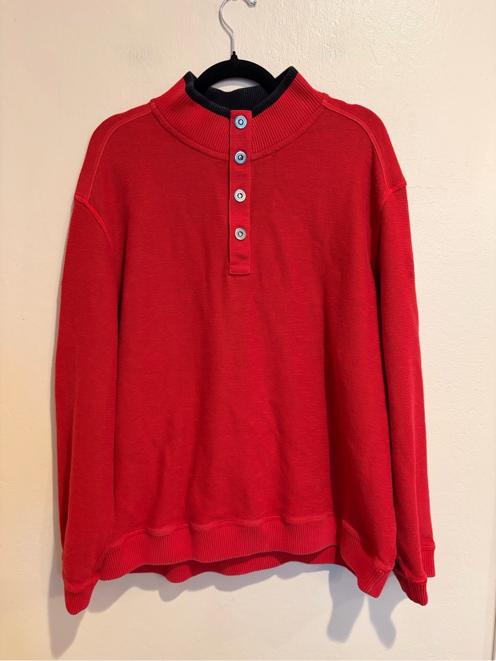 Tommy Bahama Men’s 49ers Red Henley Snap Button Pullover Cardigan, B&T XXL